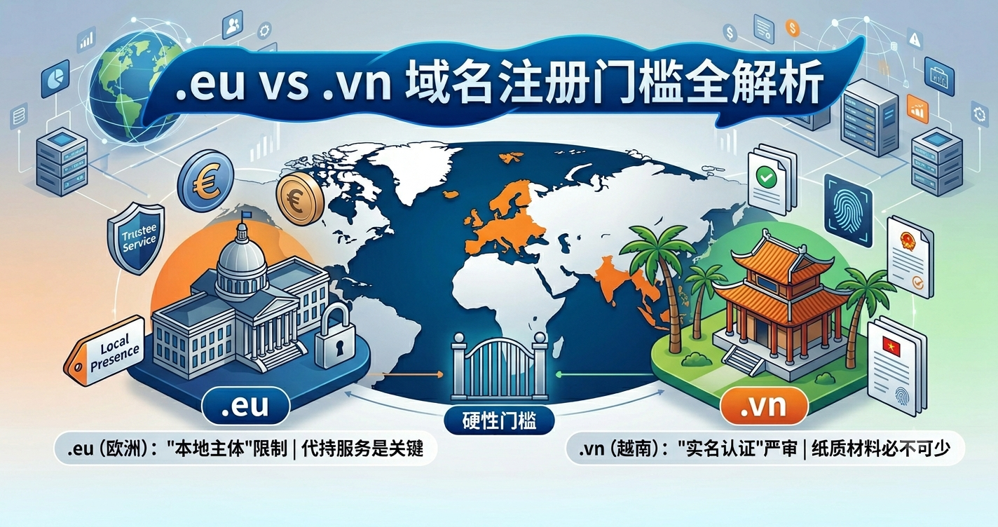 .eu与.vn域名注册有哪些不可不知的“硬性门槛”
